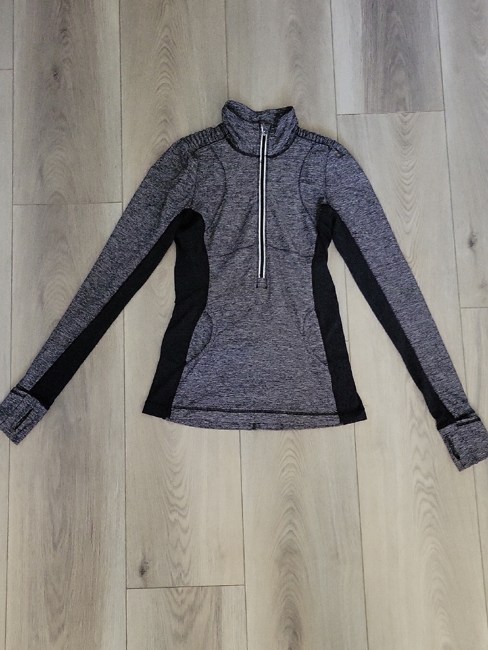 lululemon athletica Heather Gray & Black Half-Zip Pullover